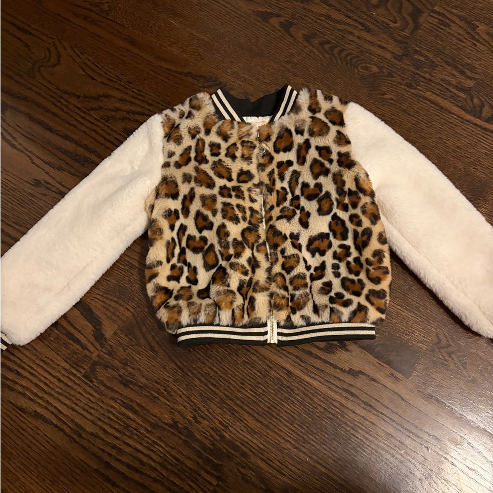 Like new! Hannah Banana size 6 jacket in white and leopard